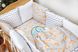 Сатиновый спальный набор в кроватку для новорожденного Лисята, без балдахина