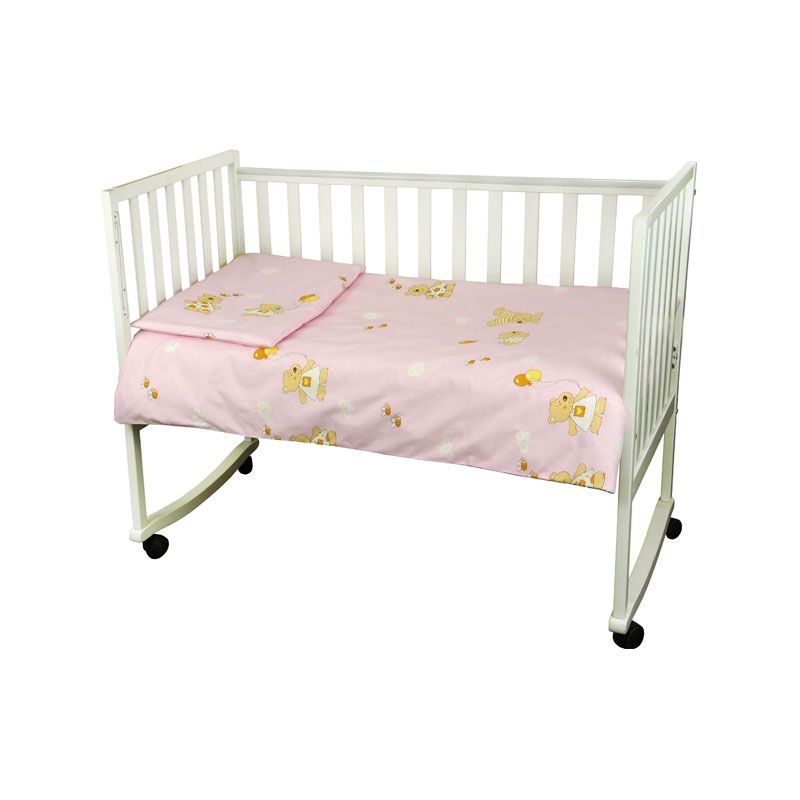Детский постельный комплект МИШКА НА МЕСЯЦЕ розовый фото, цена, описание