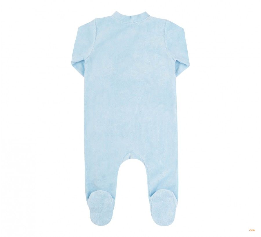 Фото Велюровий комплект Обіймашки для новонароджених блакитно-сірий, купити за найкращою ціною 1 285 грн