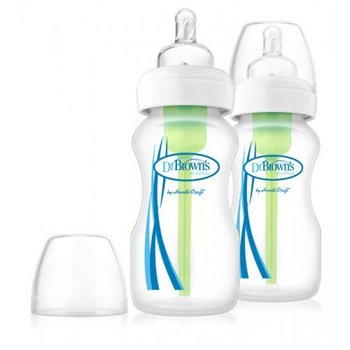 Дитяча пляшечка для годування з широкою шийкою, 270 мл, 2 шт. в упаковці, Прозрачный, 270 мл, З широкою шийкою