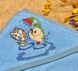 Полотенце уголок для купания Утенок голубое, Голубой, Махра